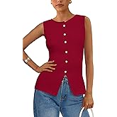 PRETTYGARDEN Women's Sweater Vest Button Down Summer Tank Tops 2026 Sleeveless Knit Vests Fashion Business Casual Outfits