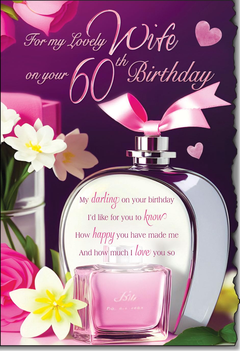 For My Lovely Wife On Your 60th Birthday Card