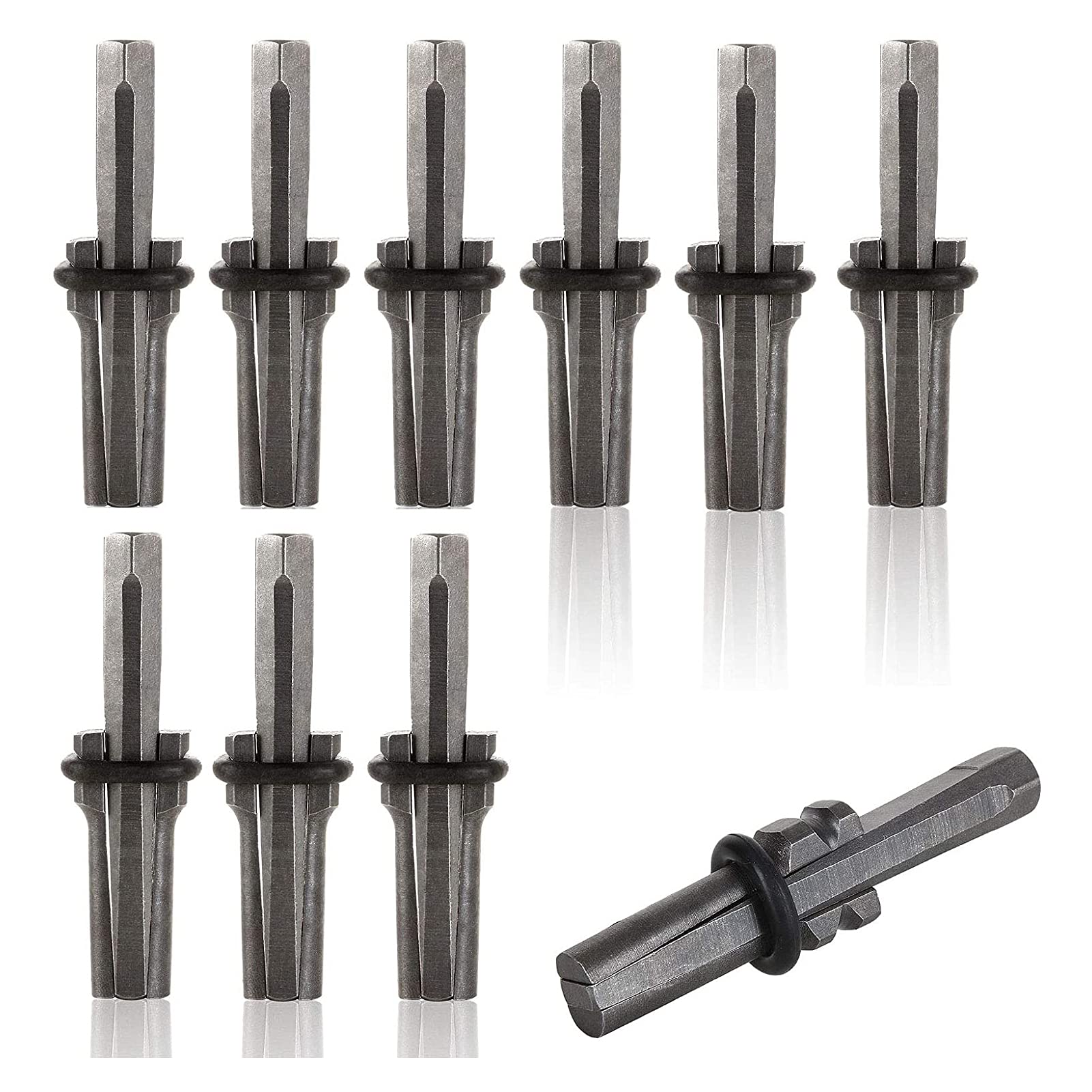 10pcs Stone Splitter, 10.5cm Plug Wedge Feather ShimsHeavy Duty Plug Wedge and Feather Shims, Concrete Granite Rock Stone Splitting Stone Wedges Hand Tools