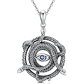 Snake Necklace 925 Sterling Silver Mysterious Snake Pendant Necklace Gothic Necklace Snake Jewelry Gift for Women Men