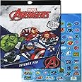 Marvel Avengers Sticker Pad 4 Sheets/Pack Over 200pcs Arts & Crafts Decorative Stationery Collection Multicolored Superhero Artwork Design Logos Characters Costumes Weapons - Party Favor for Kids