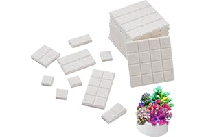 CHGCRAFT 12Pcs Ceramic Coral Frag Tiles Aquarium Coral Rack Support Bracket Aquarium Coral Base Stand Square Base Tiles Heat Diffuser Sheet for Most Aquarium Coral Fragments