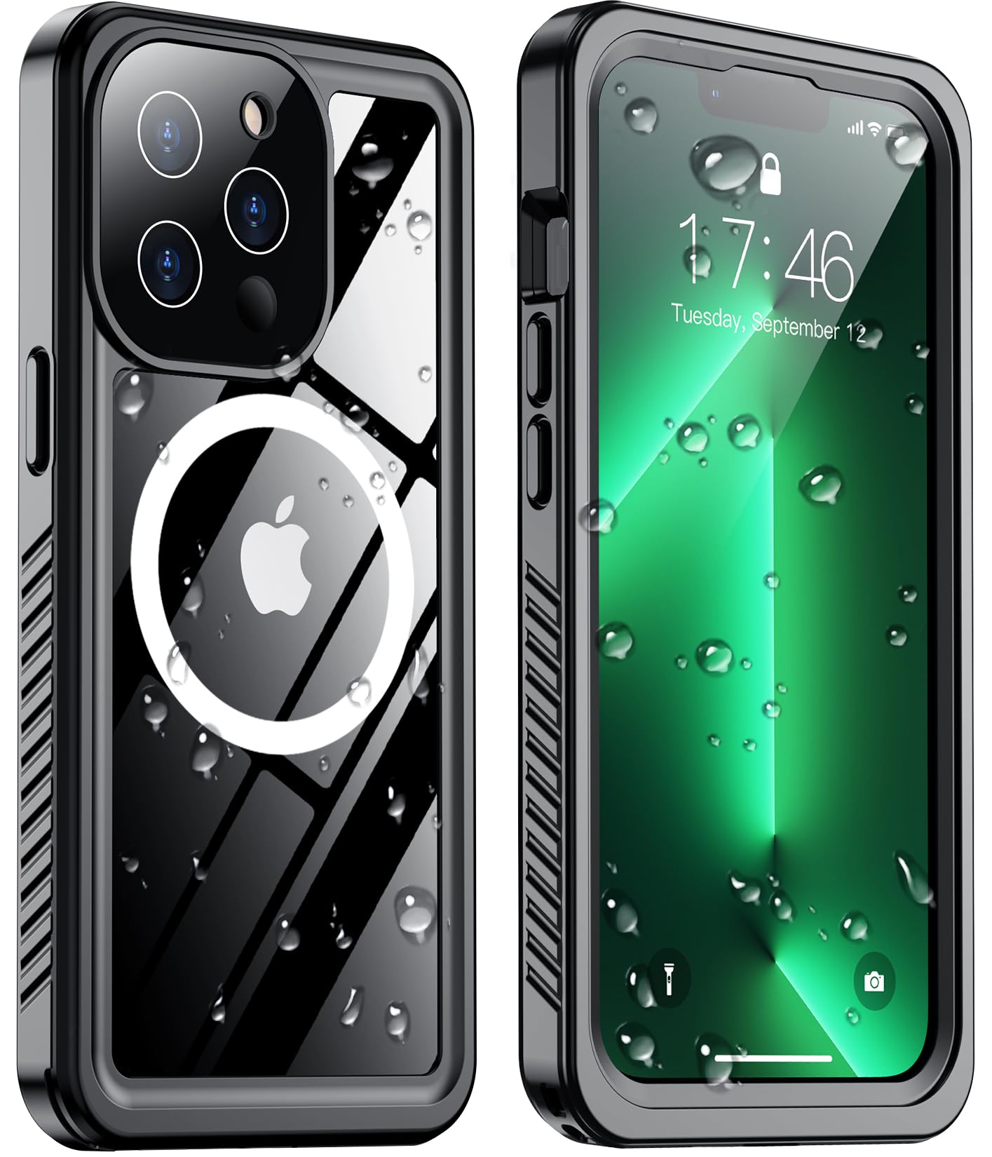 Photo 1 of Temdan Magnetic for iPhone 13 Pro Case Waterproof,Built-in Screen Protector[IP68 Underwater][Upgrade Military Dropproof][Compatible with MagSafe] Full Body Shockproof for Phone Case 6.1'' Black