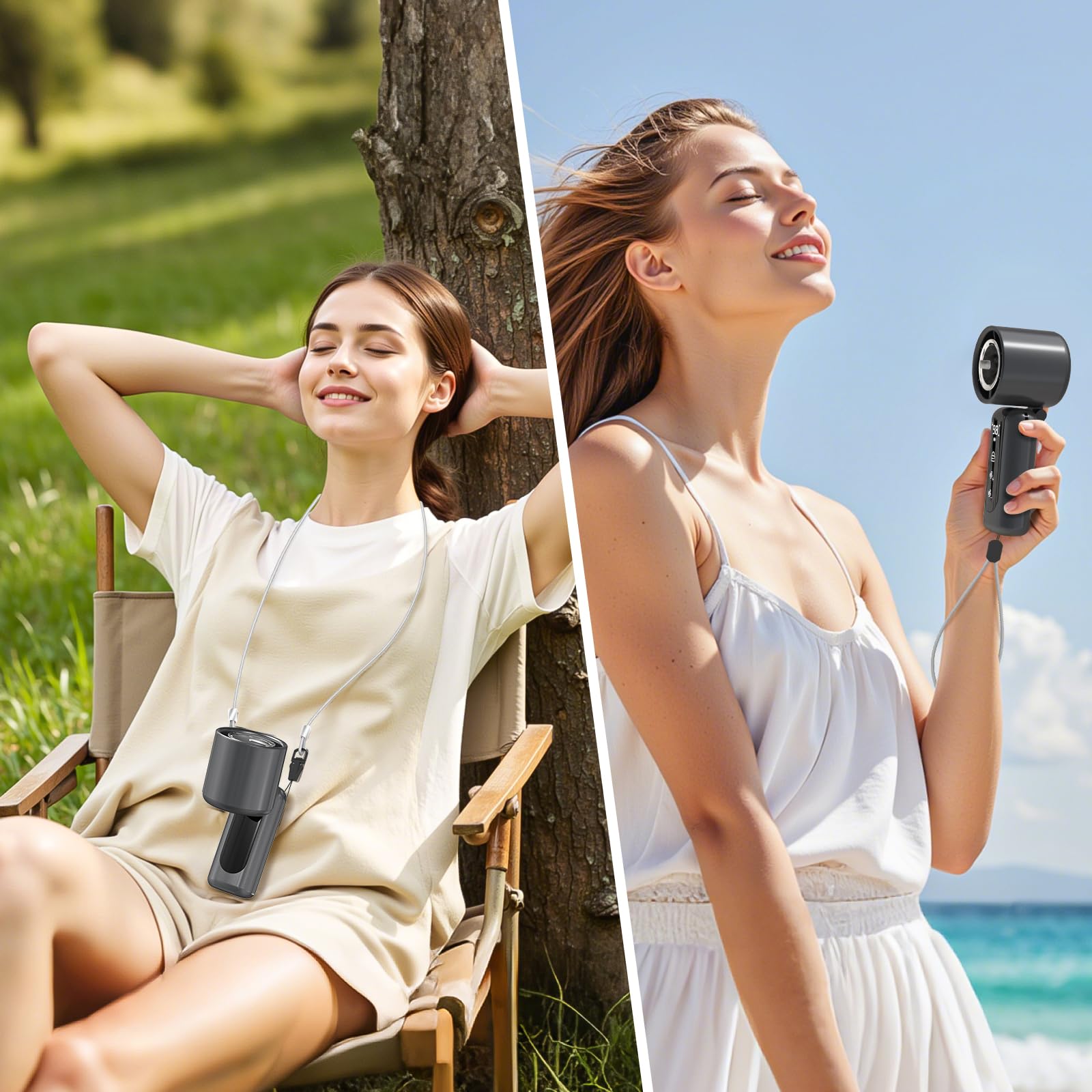 AGEYOU Portable Handheld Mini Fan,Speed(1-100) Adjustable Turbo Personal Fan,4000mAh Battery Rechargeable,AI Digital Display,Gifts for Women Men Camping Travel Summer Outdoor