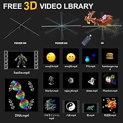 3d hologram led fan projector, 4 leavesHD 3D