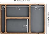 Lawnrden Valet Tray, Walnut Nightstand Organizer with Leather Inlay view 7