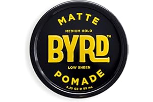 BYRD HAIRDO PRODUCTS BYRD Hair Matte Pomade - Medium Hold, No Sheen, For All Hair Types, Mineral Oil & Paraben Free, Phthalate & Sulfate Free, Cruelty-Free, Water Based, 3.35oz