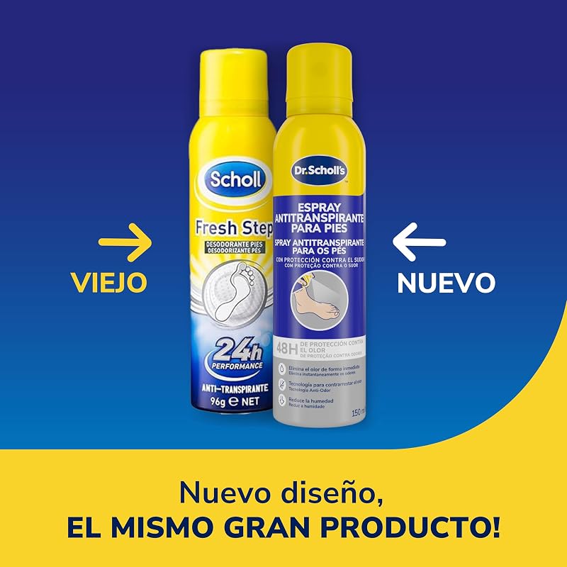 Fresh Step, Desodorante para Pies con Fórmula Antitranspirante, Neutraliza el Olor por 24h y Absorbe la Humedad y el Sudor, 1x150ml