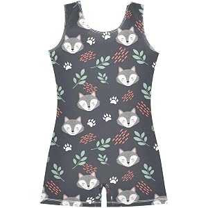 Aslsiy Gymnastics Leotards Girls Unitard with Shorts Biketards Toddler Dance Outfits 2-10T