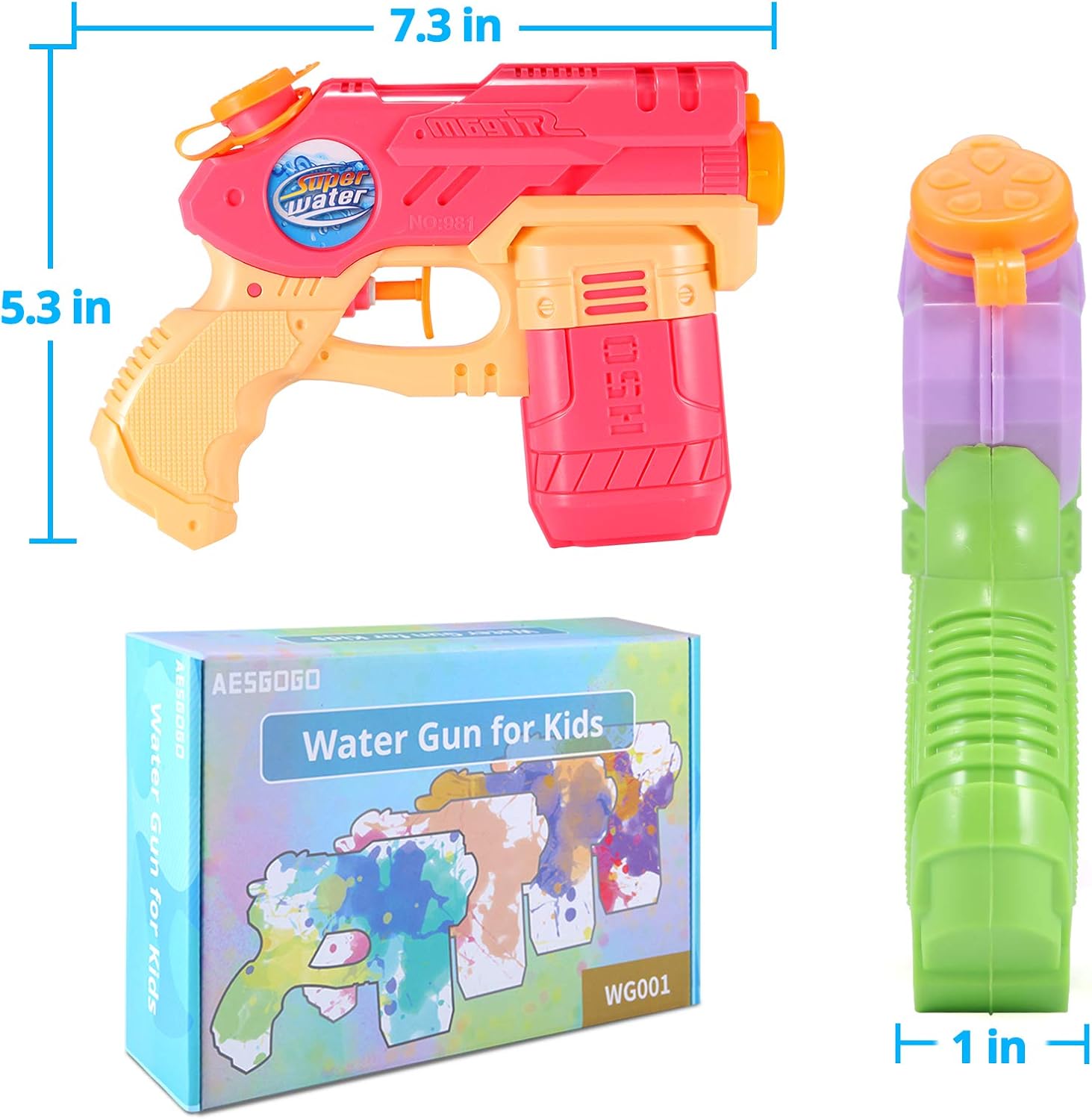 AESGOGO Squirt Water Guns for Kids Toddlers,Outdoor Water Toys for 3 4 5 6 7 8 9 Year Old Boys Girls Gifts,Summer Toys for Pool Yard Beach: Toys & Games