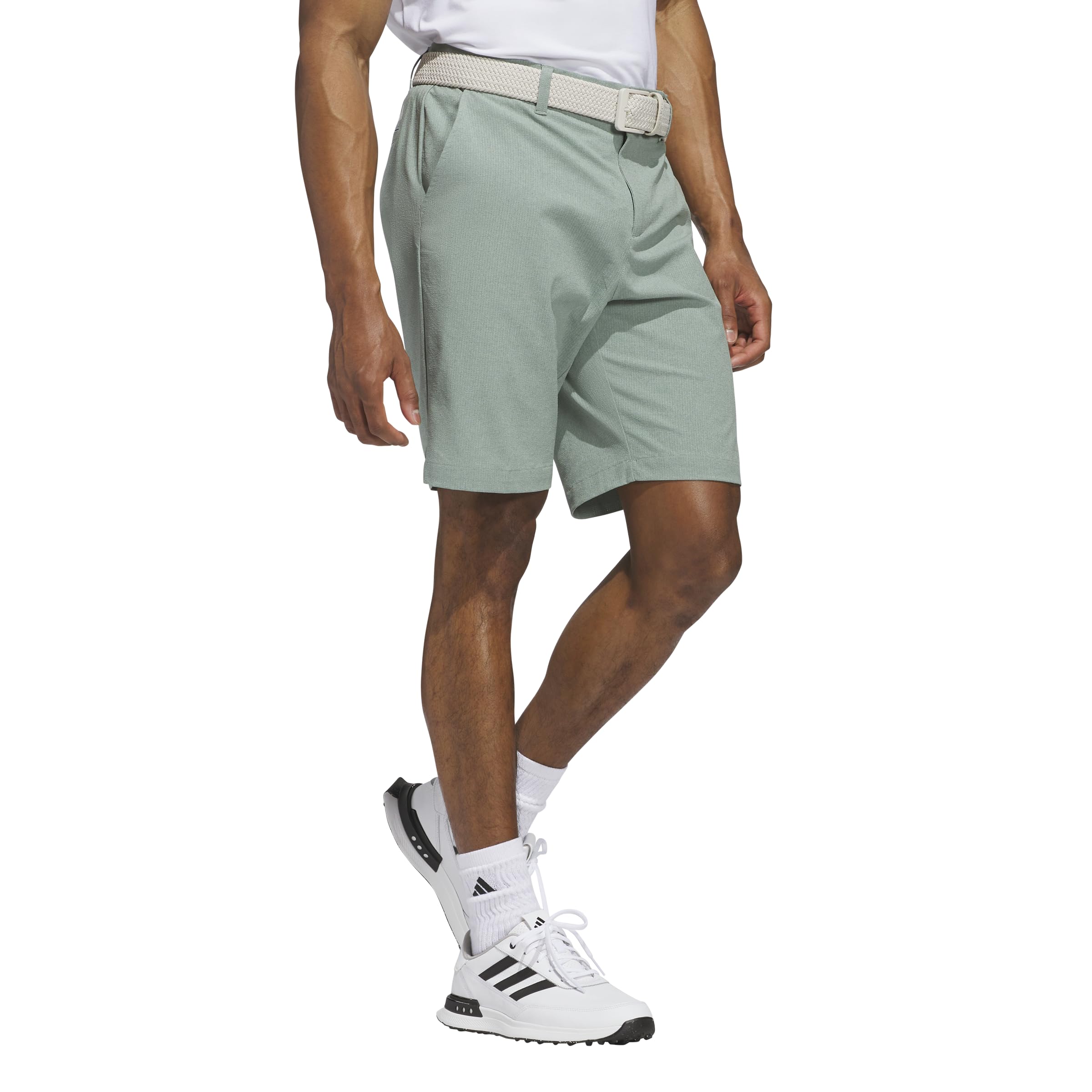 adidas Men’s Ultimate365 9-Inch Textured Short, Silver Green 23, 42″