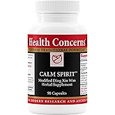 Health Concerns Calm Spirit - Stress Relief Supplement for Men & Women - Herbal Calming Support - Eases Tension & Nervousness - Magnesium, Hawthorn, Chinese Peony & Taurine - 90 Capsules