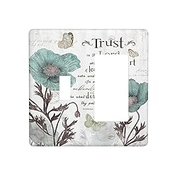 Wpshijia Rustic Teal Tulip 2 Gang Light Switch
