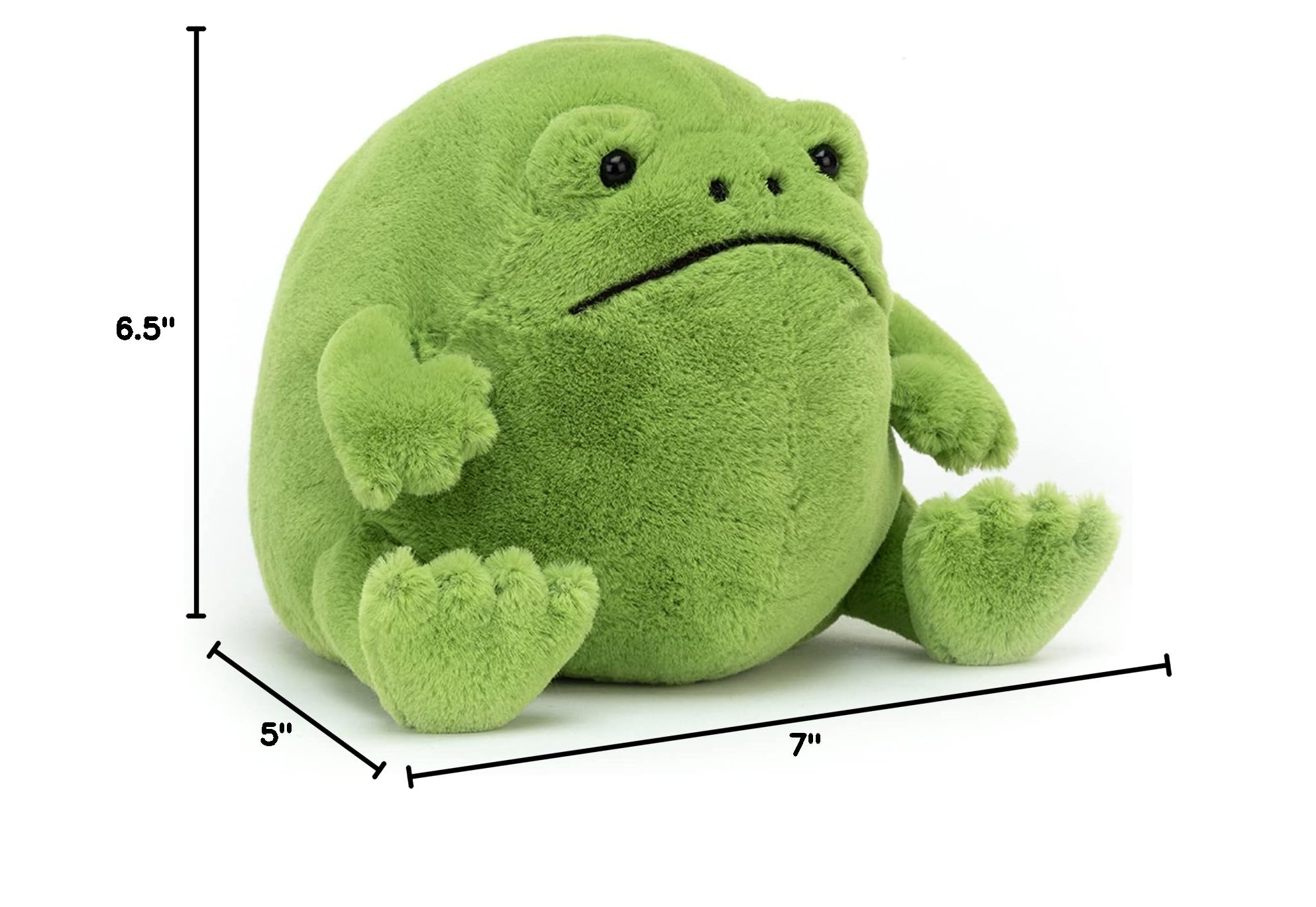 Jellycat Ricky Rain Frog Stuffed Animal, Medium 7 inches - Amphibian Plush Toy - Classic Children's Gift