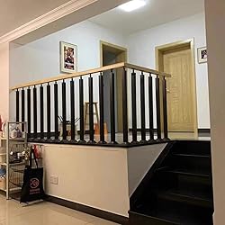SDFVSDF 4-pcs Black Stairs Railing