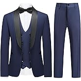 KUDMOL Boys Slim Fit Suits Formal Tuxedo 4 Piece Kids Dresswear Outfits with Vest Pants Jacket Bowtie Sets for Weddding