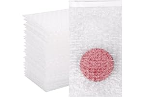 CKVIHAV 100Pack Self-Seal Bubble Out Bag Pouches 4 x 6 Inch Small Bubble Pouches Bags, Double Walled Bubble Cushioning Bags, Self-Sealing Protective Wrap Cushioning Pouches for Shipping, Packing, Moving