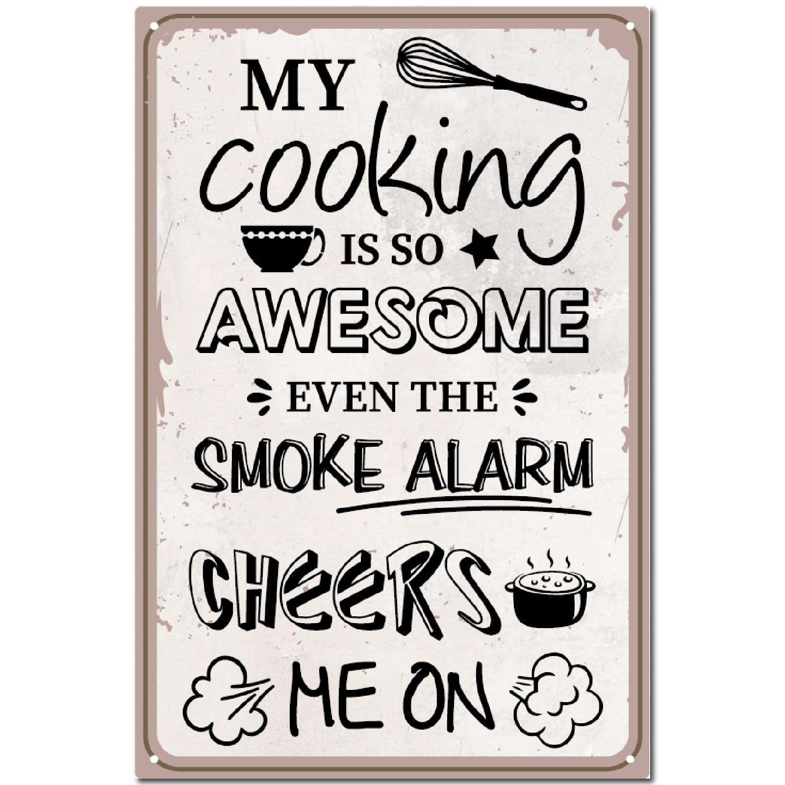 CREATCABIN Kitchen Quote Metal Tin Sign My Cooking Is So Awesome Vintage Retro Wall Mounted Decor Decoration Kitchen Signs Poster Plaque Kitchen Home Dinner Room Decor Gifts for Women 12x8 Inch