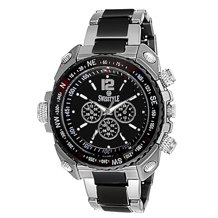 Swisstyle Analogue Black Dial Mens Watch - ss-gr607-blk-ch