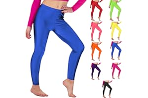 Re Tech UK - Shiny Girls Leggings for Gymnastics/Dance - Kids Leggings - Stretchy Fabric Footless Toddler Athletic Youth