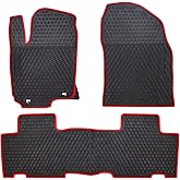 San Auto Car Rubber Floor Mats Custom Fit for Toyota RAV4 2014 2015 2016 2017 2018 Auto Floor Liner Set All Weather Protection Heavy Duty Odorless Black Red