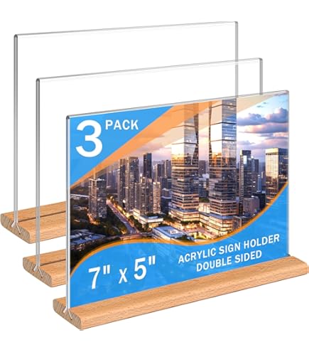 Kersally Acrylic Sign Holder 7 X 5'', 3 Pack Double-Sided - View #4