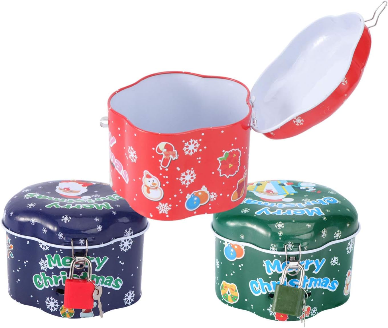 PRETYZOOM 3 Stücke Keksdose Plätzchendosen Geschenkbox mit Schloss