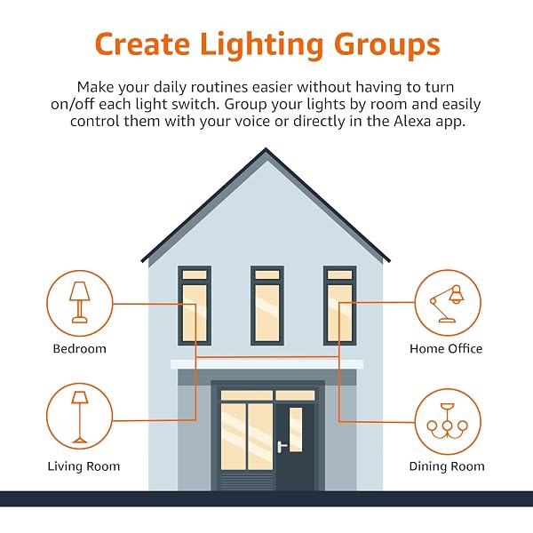 AMAZON BASICS SMART A19 LED LIGHT BULB, COLOR CHANGING, 9W (60W EQUIVALENT), 800LM, WORKS WITH ALEXA ONLY, 2.4 GHZ WI-FI, NO HUB REQUIRED, 4 PACK