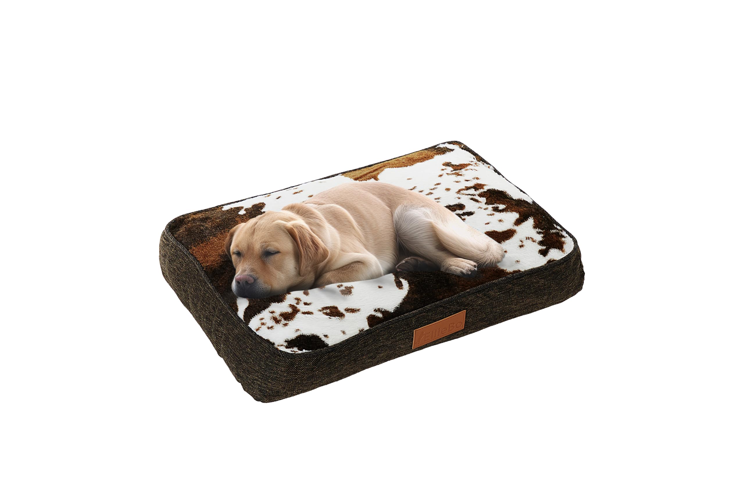 Ellie-Bo Large Dog Bed for 36-inch Dog Cage/Crate - Cowhide Pattern