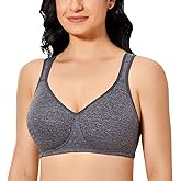 DELIMIRA Women's Plus Size Wireless Unlined Comfort Full Coverage Bra