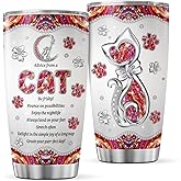CUBICER Cat Jewelry Style Coffee Tumbler Tumblers Insulated Travel Mugs Stainless Steel Cat Cup With Lid 20 Oz Mug Gifts For Women Men Cats Lover Mom Dad On Birthday Christmas