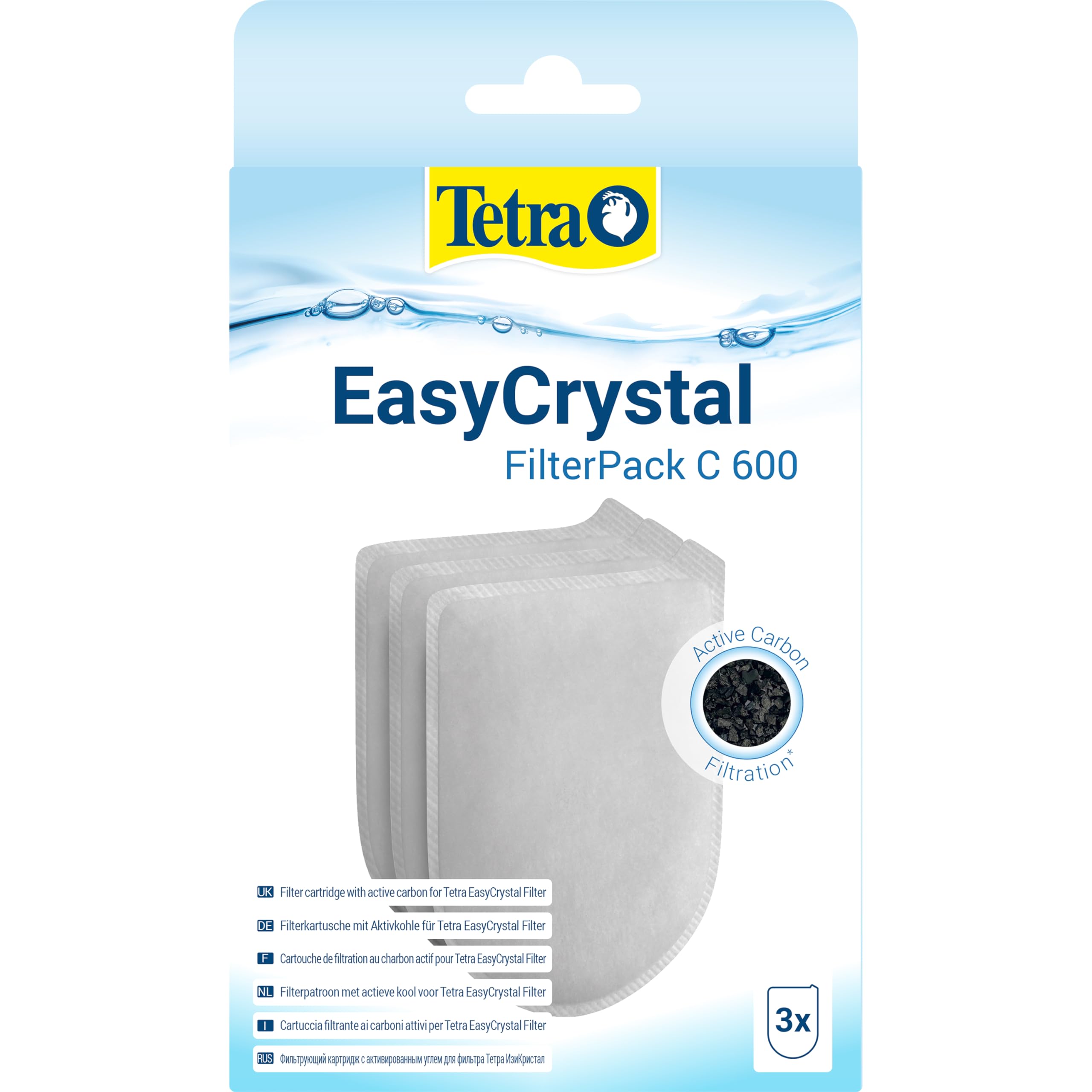 Tetra EasyCrystal Filter Pack 600C 174665 Filter Cartridge with Active Carbon