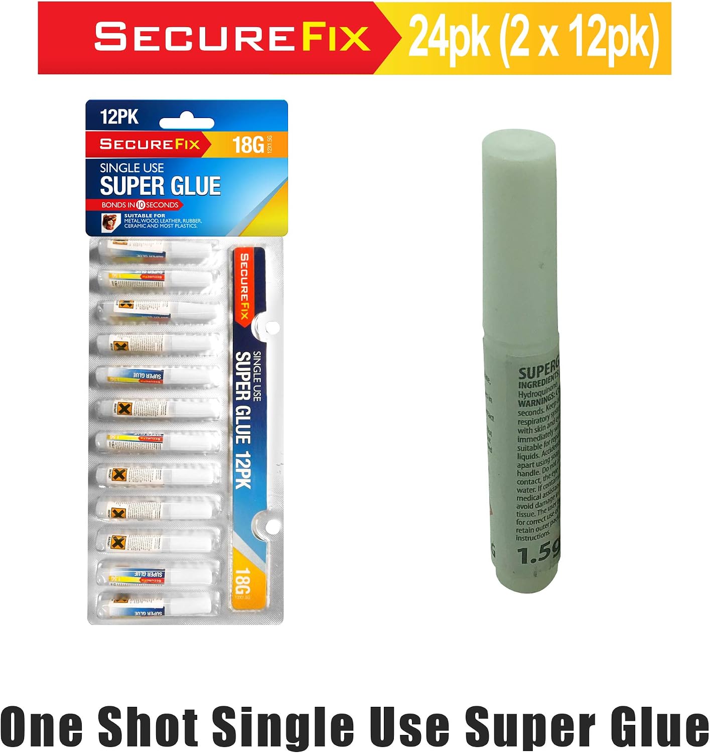 FERRIS Super Glue 20 Pack, Extra Strong Fast-Dry Formula, 10-Second Cure, 1.5g Tubes - Image 3
