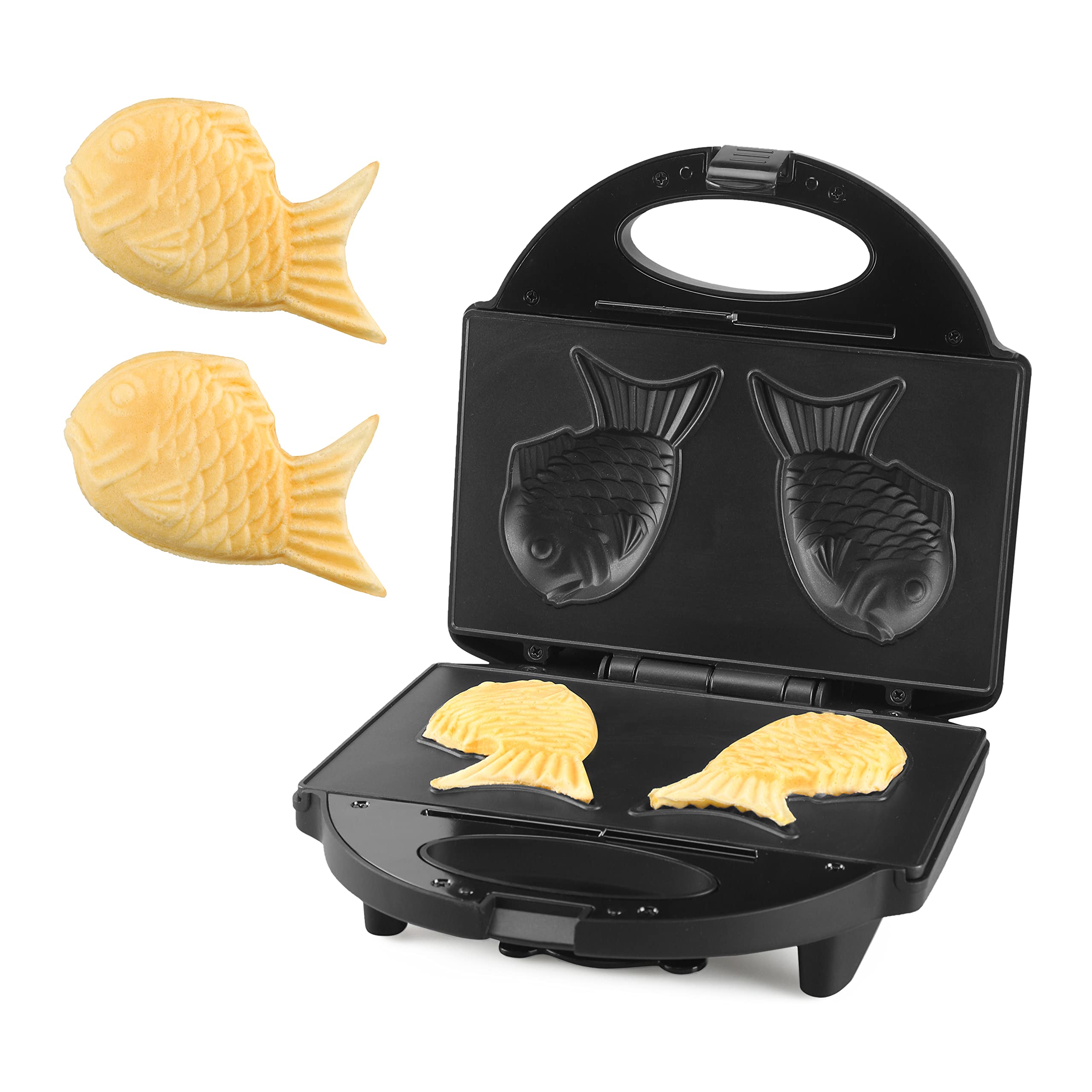 Photo 1 of FineMade Taiyaki Fish Waffle Maker Machine with Non Stick Cooking Plate, Electric Japanese Fish Shaped Waffle Iron Pan, Korean Bungeoppang Pan, Recipe Included