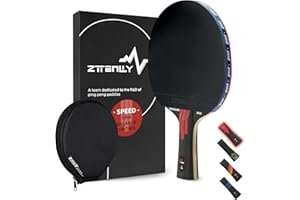 ZTTENLLY Ping Pong Paddle with Carbon Technology | Performance-Series,7-ply Finest Blade, Expert Speed/Edge/Balance, Thicker Protector Case | Table Tennis Racket for Professional