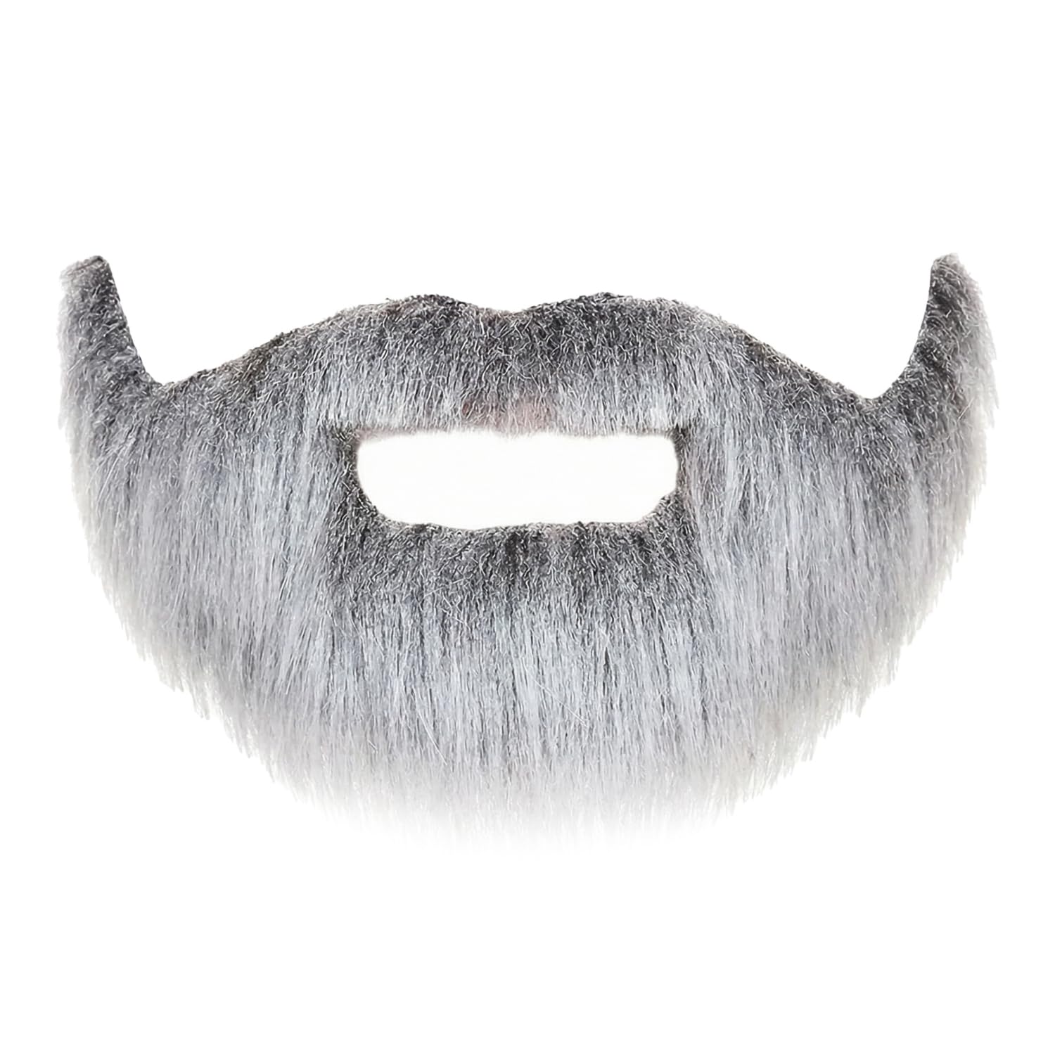 Mustaches Self Adhesive, Novelty, Small, Short Boxed Fake Beard, Gray with White Color