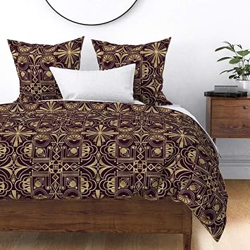 Amazon Com Roostery Duvet Cover Art Deco Modern Dark