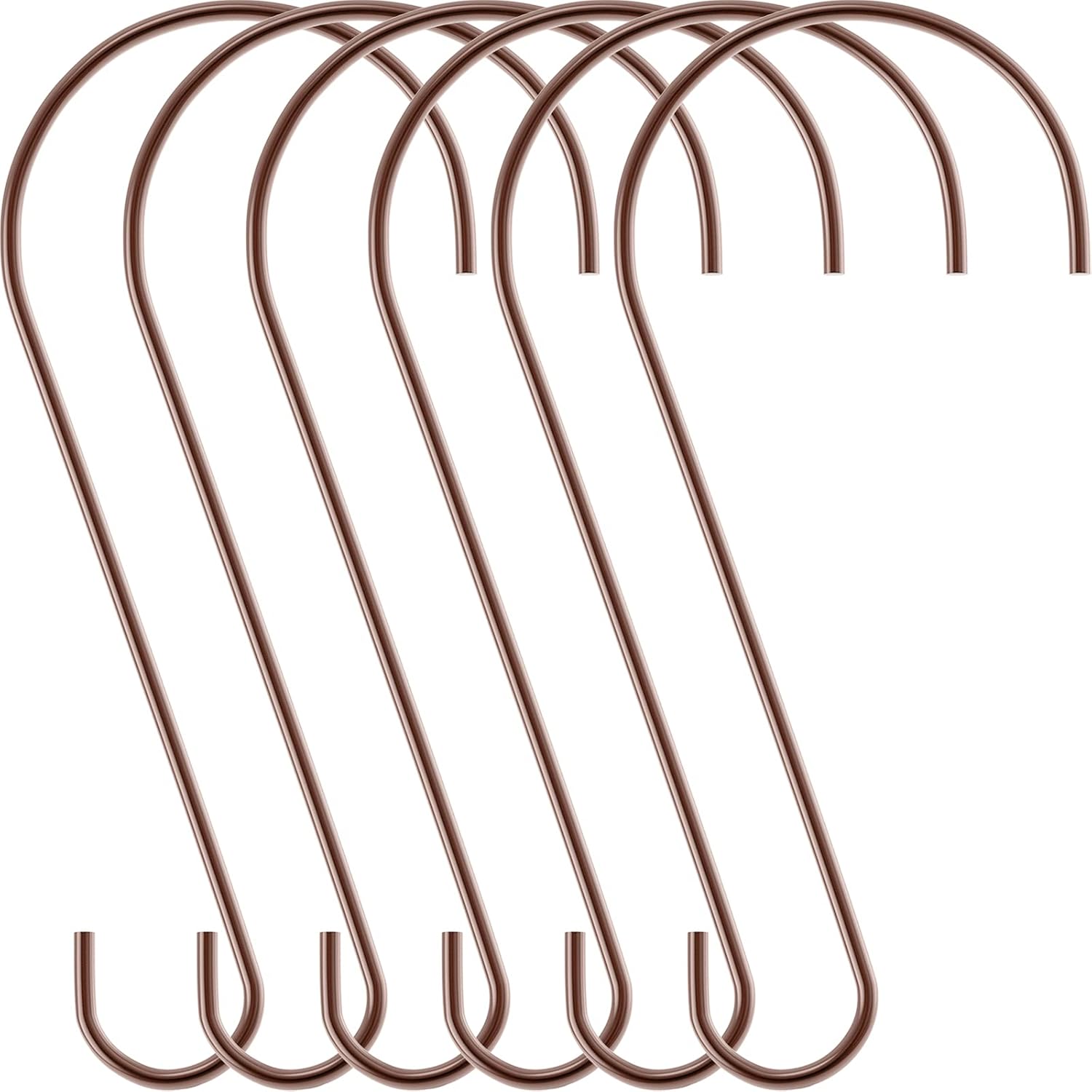 Outdoor Hanging Brackets - 6 Pieces Bird Feeder Hook Rustproof Stainless Steel Hooks Garden Hook Tree Branch Hook for Hanging Bird Feeders, Bird House, Plants, Baskets, Lanterns and Bicycles (Bronzed,12 Inch)