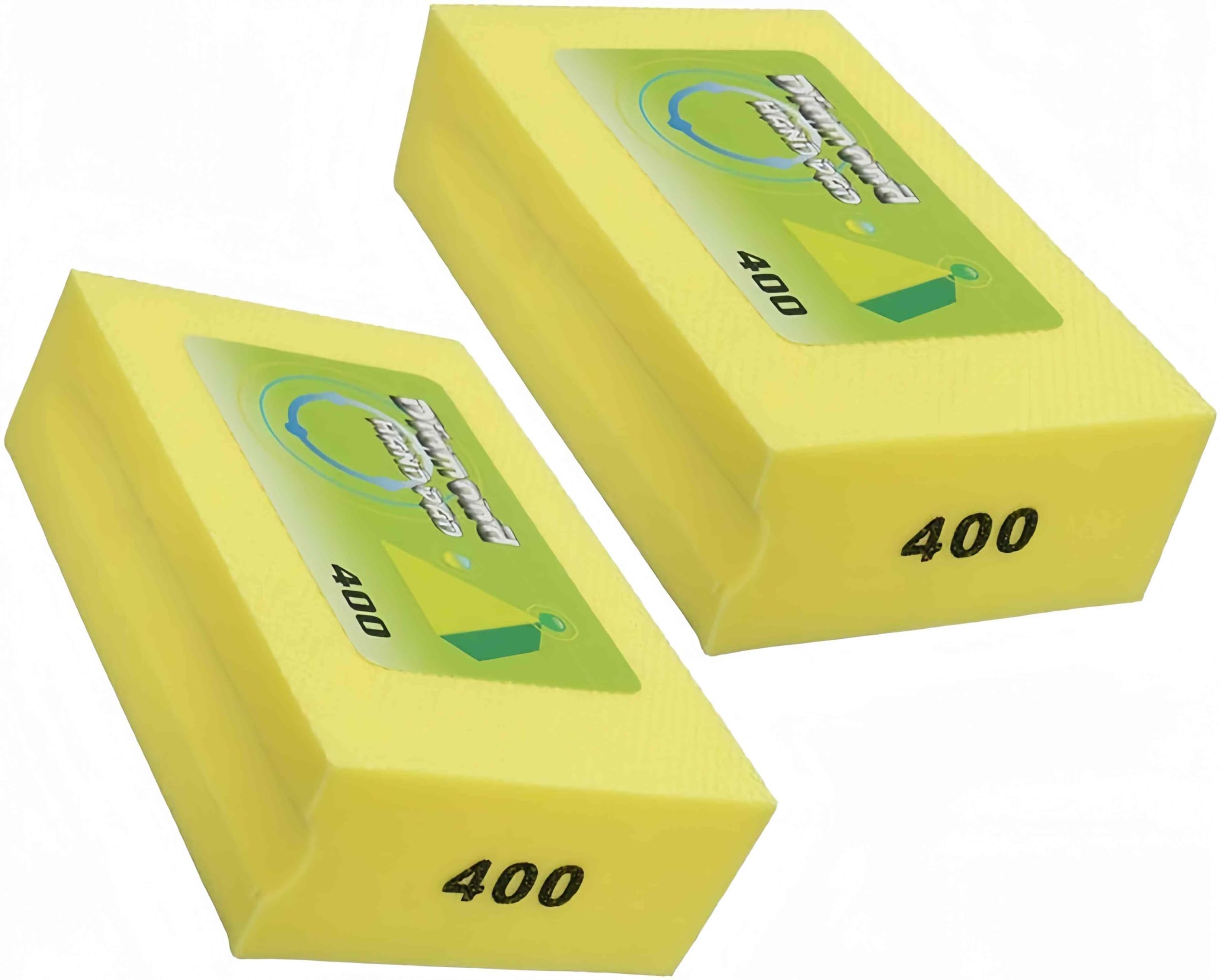2 Pack Diamond Sanding Blocks Hand-Held Pad Polishing Grinding Block For Glass Granite Concrete Marble 400 Grit