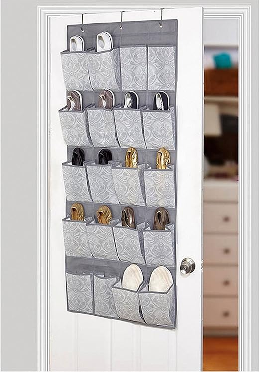 Amazon Com Laura Ashley 20 Pocket Shoe Organizer In Almeida None Dove Grey Home Kitchen