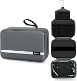Maliton Hanging Toiletry Bag Large Waterproof Foldable Travel Grey