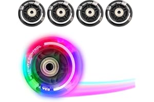 2PM SPORTS 4 Pack 64mm, 82A Inline Skate Wheels with ABEC-7 Bearing, Indoor/Outdoor Inline Skates Wheels, Luggage Wheels - 64 MM