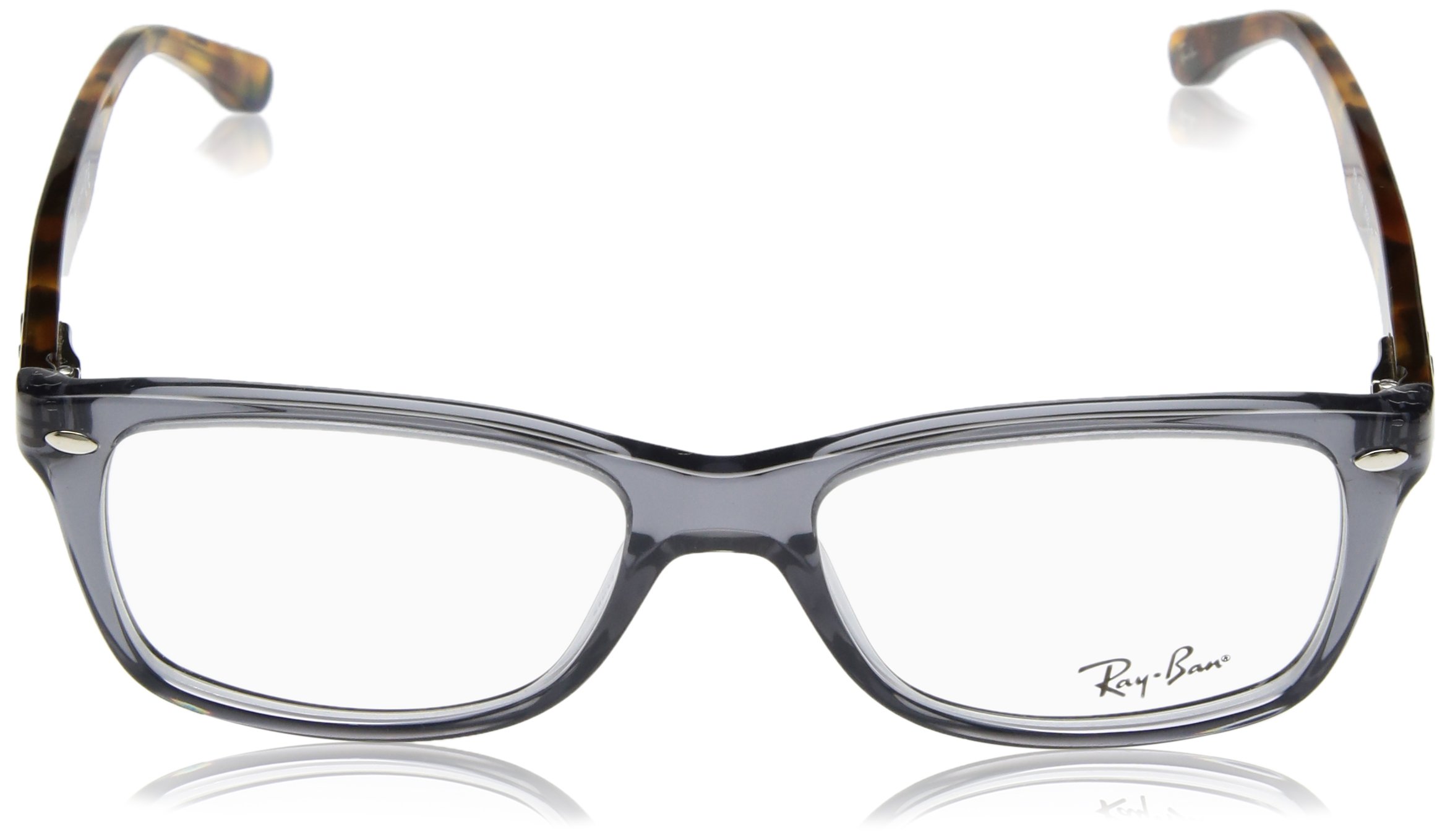 RayBan RX5228 Square Eyeglass Frames, Opal Grey/Demo Lens, 53 Mm on