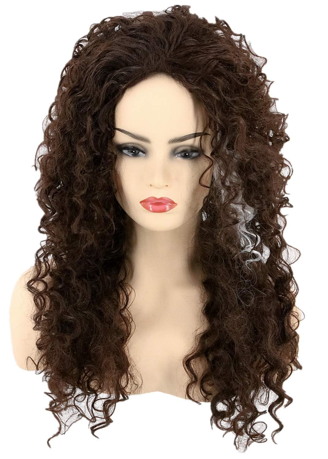 LeMarnia Brown Long Curly Hair for Women Halloween Cosplay Costume Wig — image 1