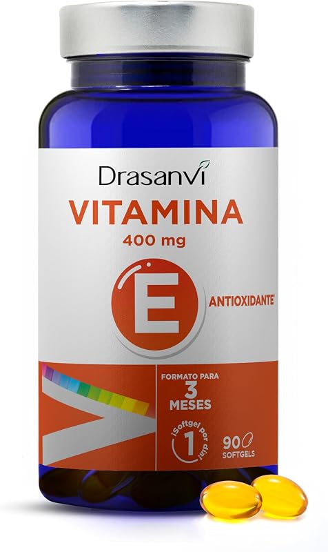 Drasanvi Vitamina E Natural 400mg de Alta Potência em 90 Softgels Sem Glúten