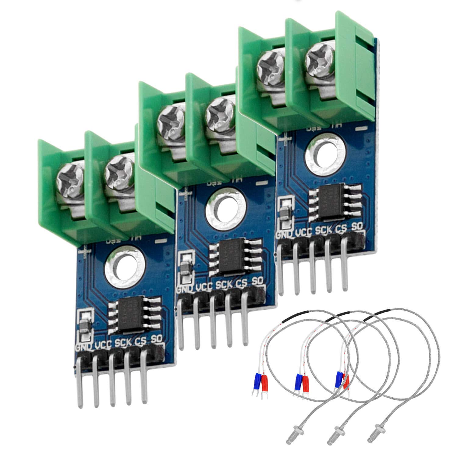 AZDelivery 3 x MAX6675 Temperature Sensor K Type Thermocouple compatible with Arduino and Raspberry Pi including E-Book!
