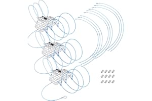 A1FISHER Crab Snare Traps with 6 Loops, 1OZ Galvanized Steel Block, Rectangular Crab Snare for Dungeness, Rock, Blue Crab