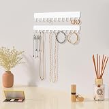 Josmimic Wall Necklace Organizer Holder White 2 Piece Wall Mounted Jewelry view 3