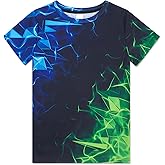 Enlifety Boys Girls T-Shirts 3D Graphic Shirts Kids Cool Short Sleeve Tees Size 4-14T