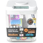 Kitchen Safe Time Locking Container, Medium, White Lid + 5.5&rdquo; Clear Base | Timed Lock Box for Cell Phones, Snacks, and Other Unwanted Temptations